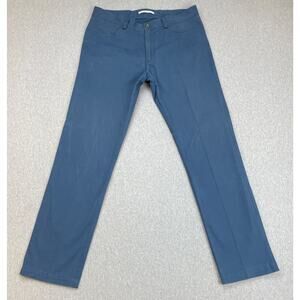 Calvin Klein Pants Mens 32x32 Blue Cotton Stretch Casual Slim Fit Straight Leg